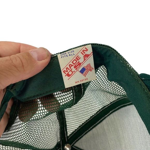 Vintage Interstate Batteries Hat Green Snap Back Trucker Cap 80s Patch USA MADE - Picture 6 of 6